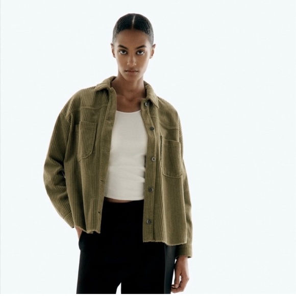 Zara Corduroy Button Down Shirt Jacket - Picture 3 of 4